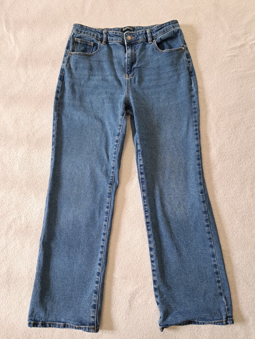 Buffalo David Bitton Jeans Size 10 Della High Rise Wide Leg Blue Denim Stretch